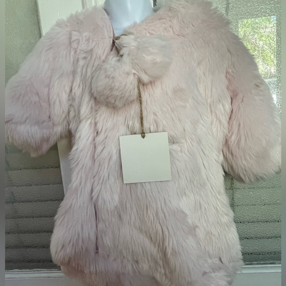 London & Cole Pom-pom Luxe pink Faux Fur coat